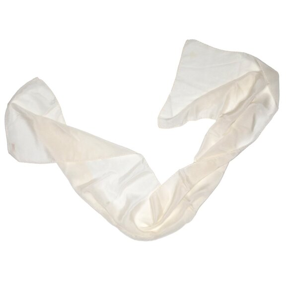 Vintage Monique Martin Silk Cream Neck Scarf Made in Japan Clean Girl Minimalist - Picture 8 of 8